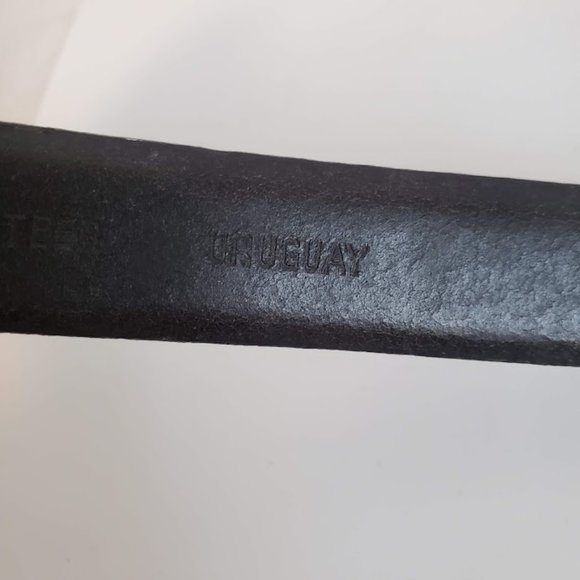 Vtg Gray Tumbled Steer Mens Textured Leather Dress Belt Silver Buckle Sz 36 NWOT - Picture 9 of 9